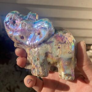 Gorgeous aura coated sphalerite elephant